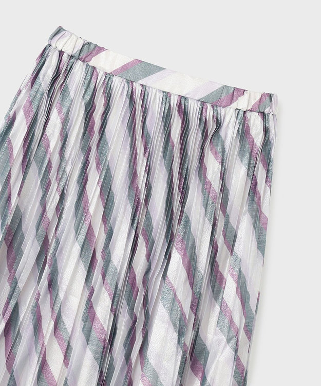 GRACE CONTINENTAL ラメラインプリーツスカート パープル