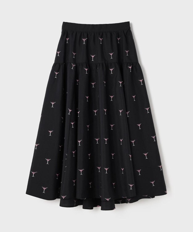 GRACE CONTINENTAL カクテルモチーフスカート ブラック