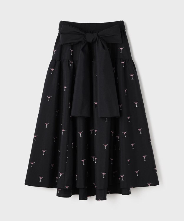 GRACE CONTINENTAL カクテルモチーフスカート ブラック
