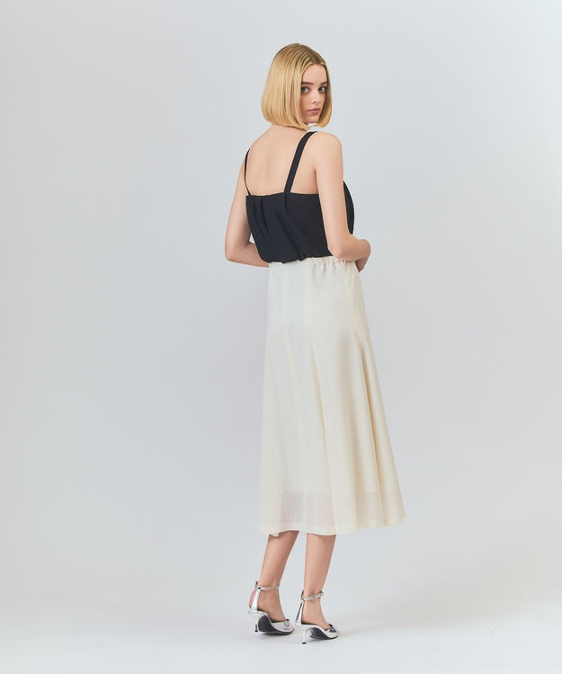 GRACE CONTINENTAL リネンライクバイカラーワンピース キナリ