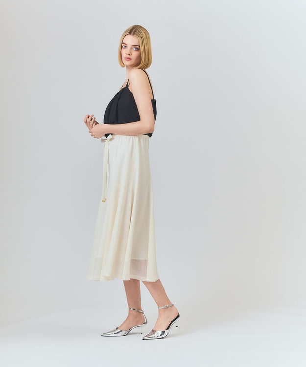 GRACE CONTINENTAL リネンライクバイカラーワンピース キナリ