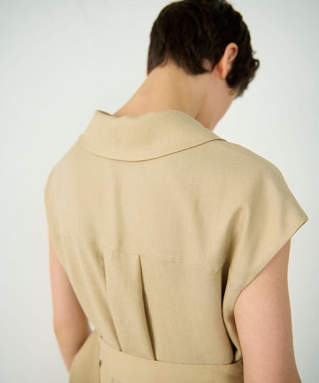 GRACE CONTINENTAL テーラーフレアワンピース ベージュ