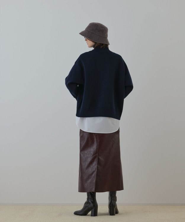 GRACE CONTINENTAL ハーフジップニットトップ ネイビー