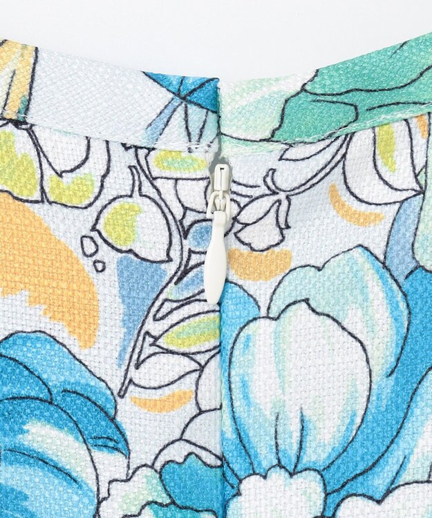 GRACE CONTINENTAL フラワーガーデンプリントトップ ブルー