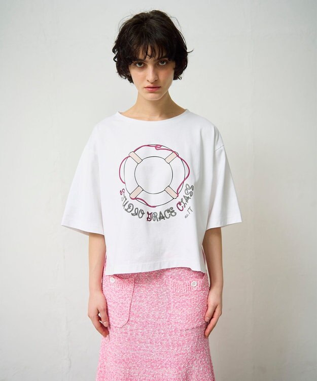 GRACE CONTINENTAL プリントトップ ホワイト