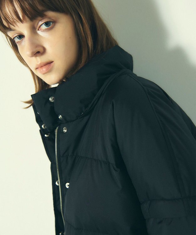 GRACE CONTINENTAL ヘムファーショートダウンジャケット ブラック