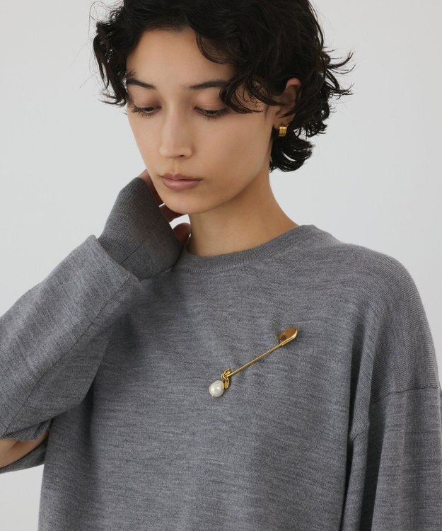 GRACE CONTINENTAL ガラスパールブローチ ゴールド