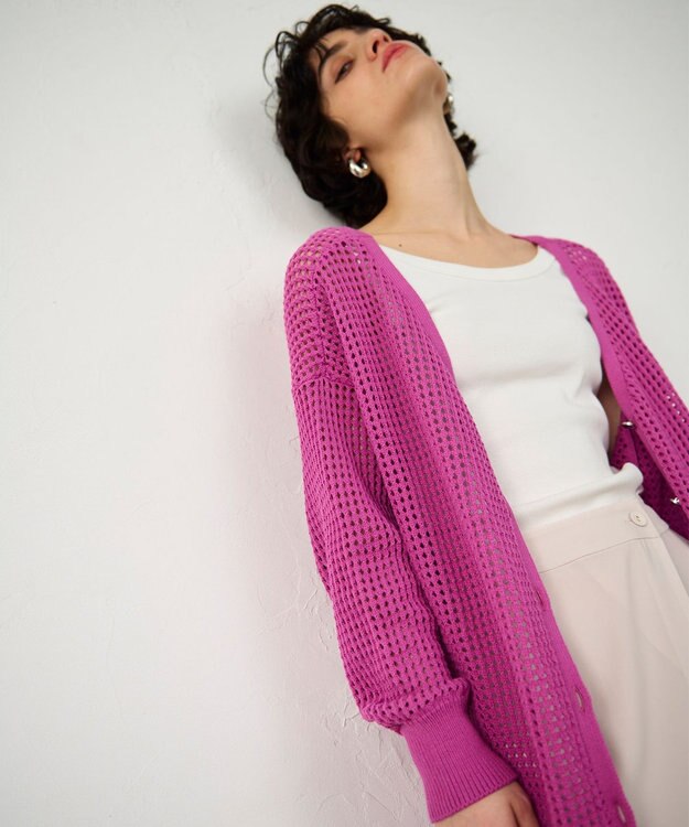 GRACE CONTINENTAL メッシュドルマン2WAYニット ピンク