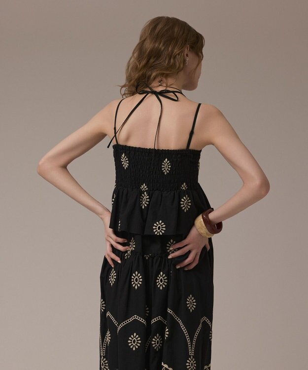 GRACE CONTINENTAL カットワークマキシドレス ブラック