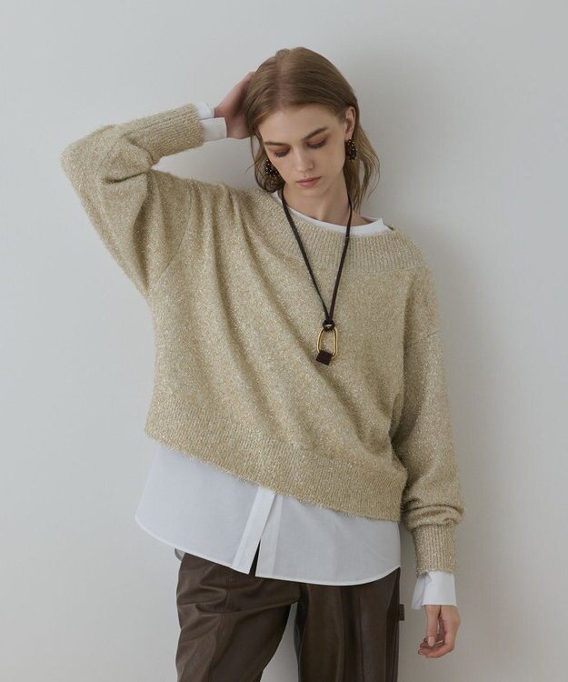 GRACE CONTINENTAL グリッターニットトップ キナリ