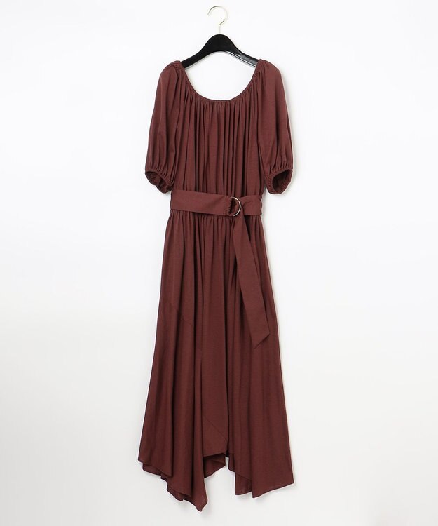 GRACE CONTINENTAL 【LIFE STYLE WEAR】ベルト付カットソーワンピース ボルドー