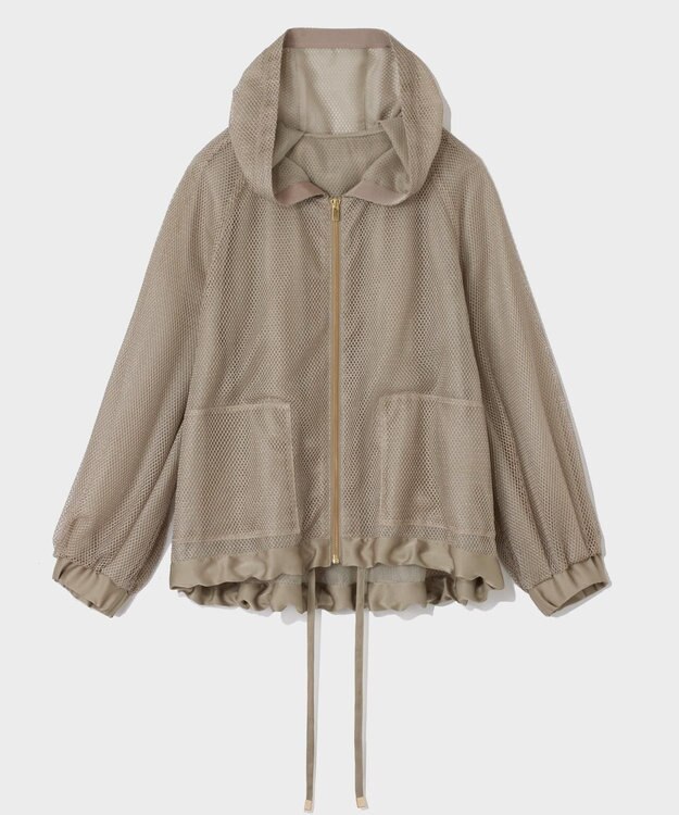 GRACE CONTINENTAL マクラメメッシュフーディー カーキ