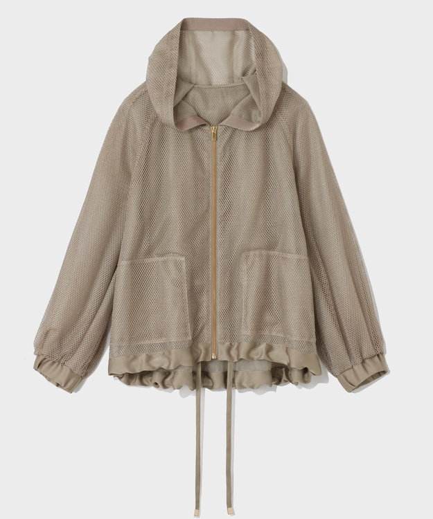 GRACE CONTINENTAL マクラメメッシュフーディー カーキ