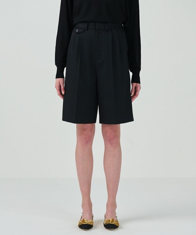 GRACE CONTINENTAL ウールツイルハーフパンツ ブラック