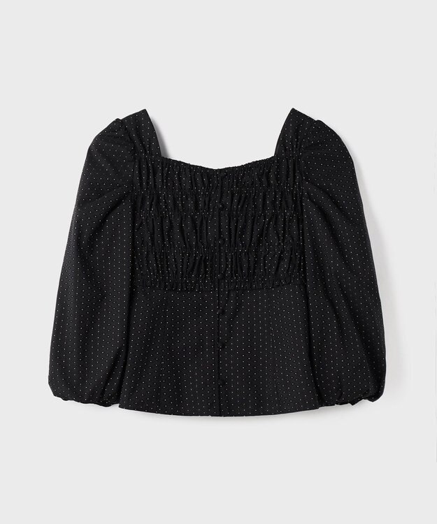 GRACE CONTINENTAL ラメドットタフタジャガードトップ ブラック