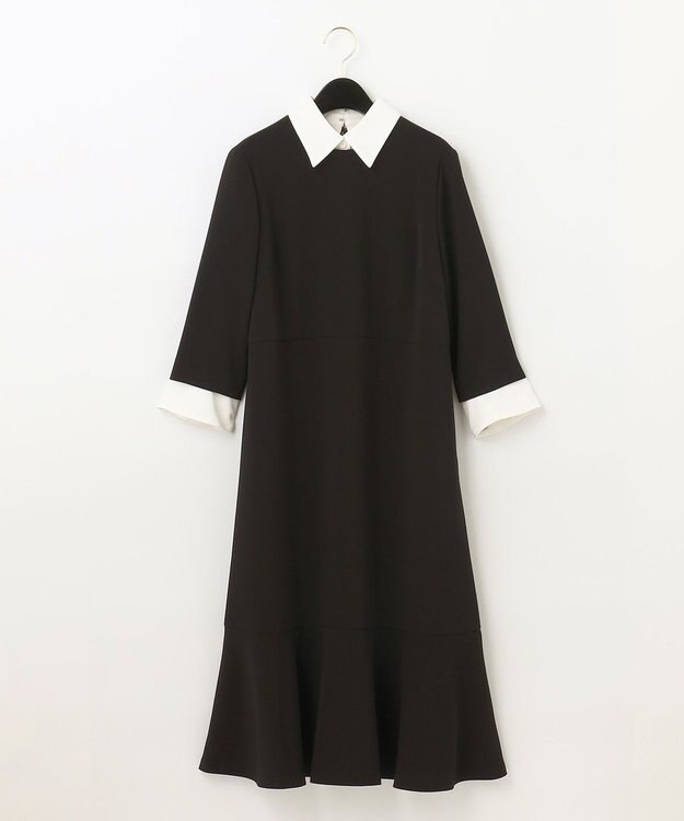 GRACE CONTINENTAL ダブルクロスドレス バイカラー