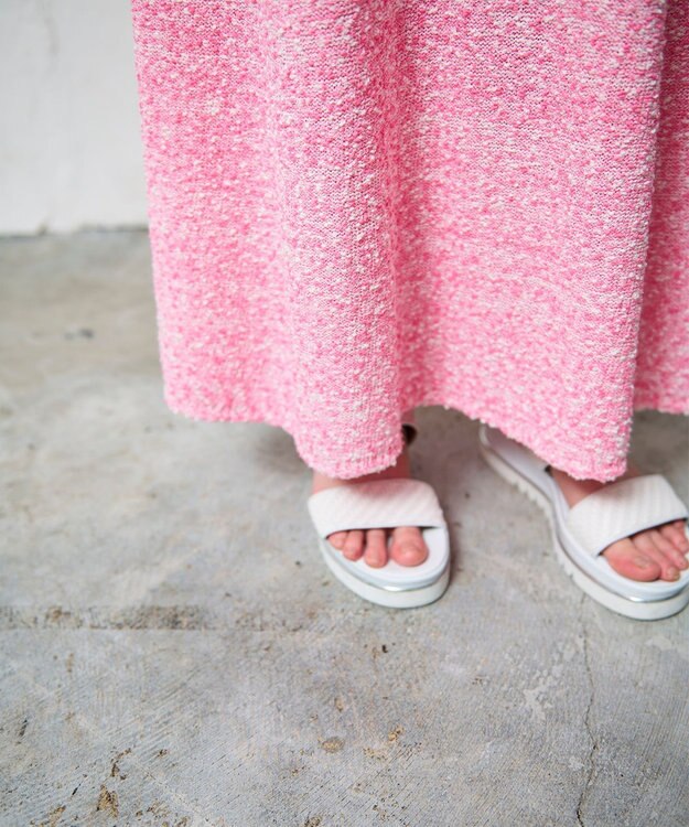 GRACE CONTINENTAL ネップツイードニットスカート ピンク