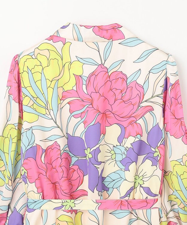 GRACE CONTINENTAL フラワープリントテーラーワンピース ピンク