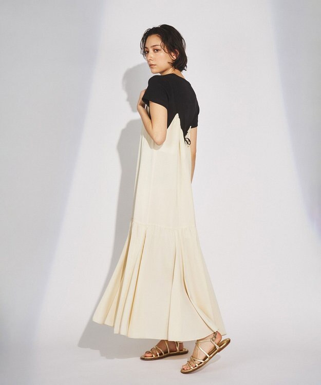 AMATERAS サテンタッチドレス キャミワンピース グリーン F レース切り替えサテンキャミワンピース｜PETAL ONLINE（ペタル