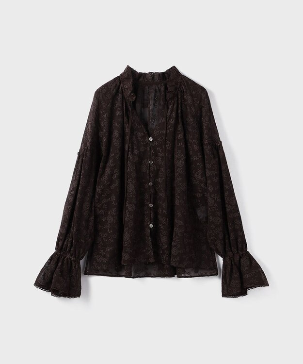 GRACE CONTINENTAL ヨウリュウembカフタンブラウス ブラウン