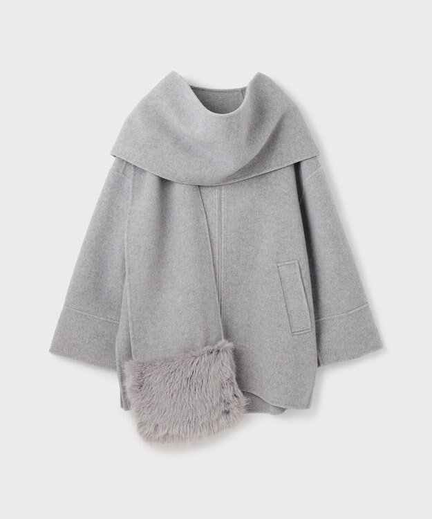 GRACE CONTINENTAL フードストールリバーコート グレー