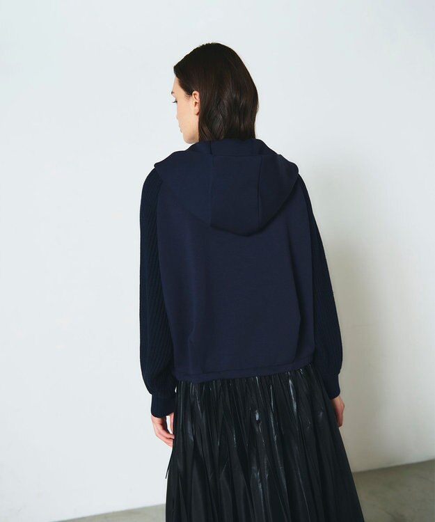 GRACE CONTINENTAL ニットコンビパーカー ネイビー