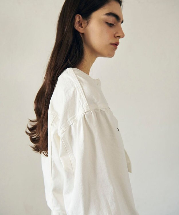 GRACE CONTINENTAL ノーカラーデニムジャケット ホワイト