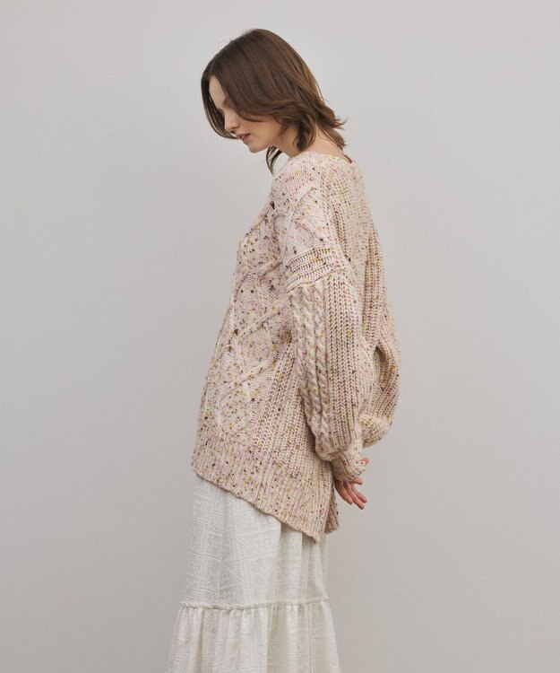 GRACE CONTINENTAL ケーブルニットトップ キナリ