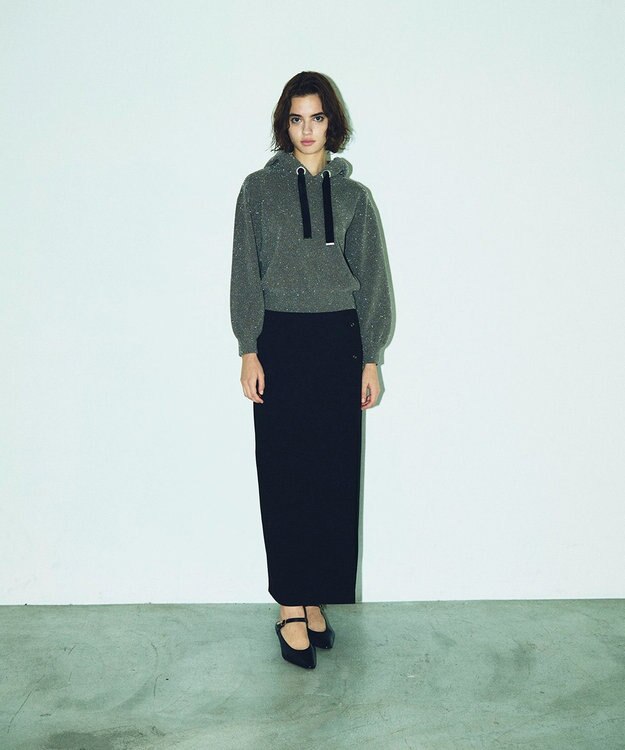 GRACE CONTINENTAL ラメニットパーカー ブラウン