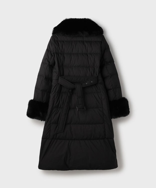 GRACE CONTINENTAL ファーカラーロングダウン ブラック