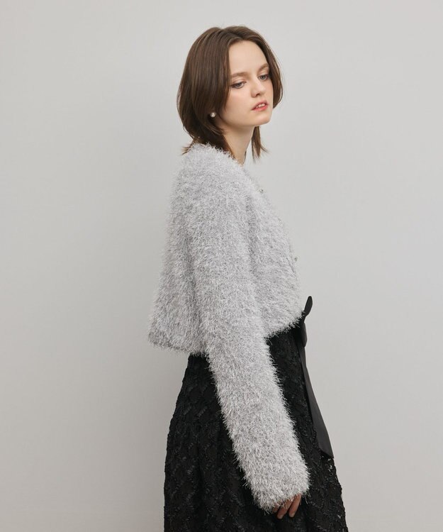 GRACE CONTINENTAL フェザーショートボレロ シルバー