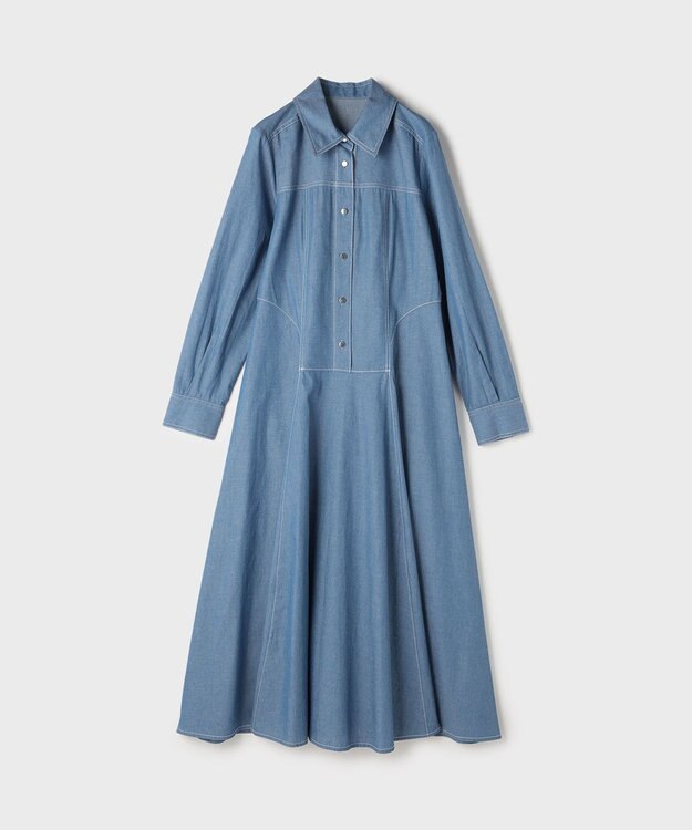 GRACE CONTINENTAL シャツフレアワンピース ブルー