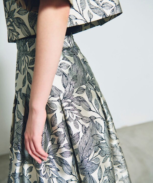 GRACE CONTINENTAL ボタニカルジャガードスカート キナリ