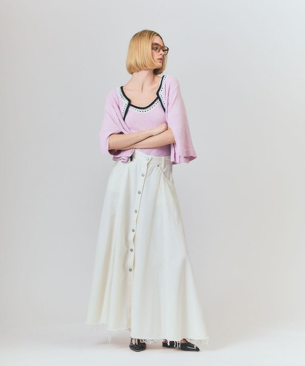 GRACE CONTINENTAL サーキュラーデニムスカート ホワイト