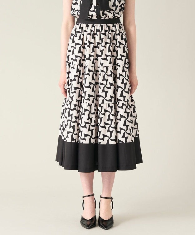 GRACE CONTINENTAL リボンプリントスカート キナリ