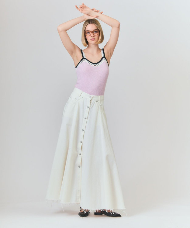 GRACE CONTINENTAL サーキュラーデニムスカート ホワイト