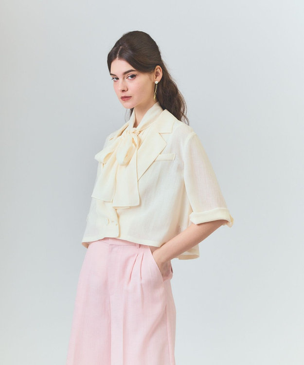 GRACE CONTINENTAL リネンライクシアージャケット キナリ