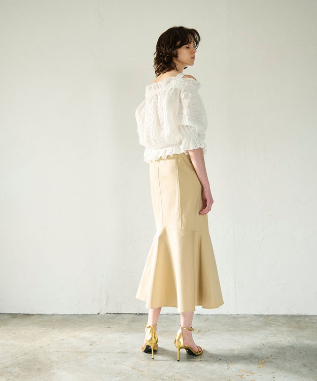 GRACE CONTINENTAL ドルマンフクレジャガードニットトップ ホワイト