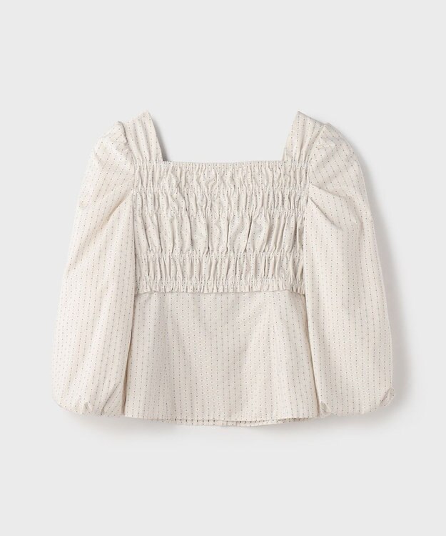 GRACE CONTINENTAL ラメドットタフタジャガードトップ キナリ