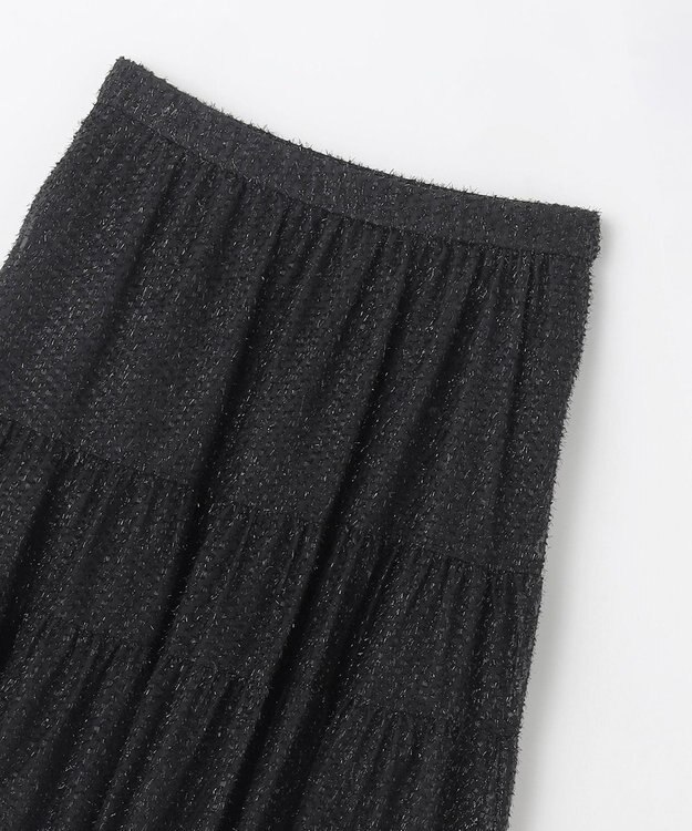 GRACE CONTINENTAL シフォンカットジャガードスカート ブラック