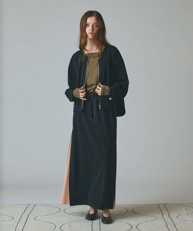 GRACE CONTINENTAL サイドジップスカート ブラック