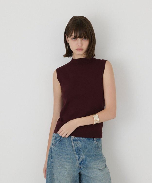 GRACE CONTINENTAL ハイネックニットトップ ブラウン