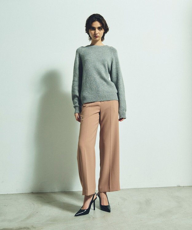 GRACE CONTINENTAL カシミヤ混ラメニットトップ グレー