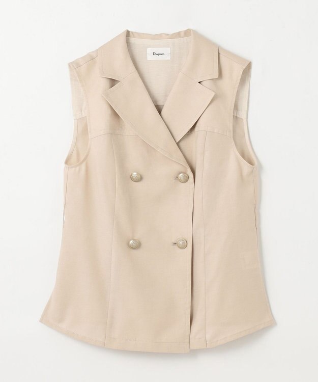 GRACE CONTINENTAL リネンタッチダブルブラウス ベージュ