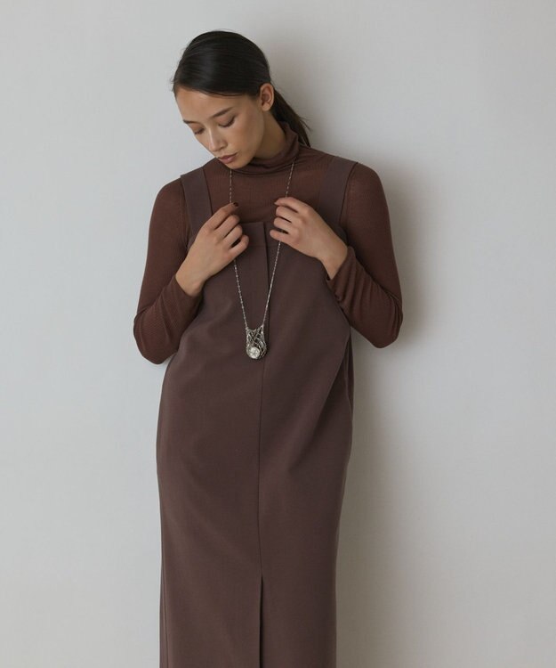 GRACE CONTINENTAL スーツ地ジャンパ－スカート ブラウン