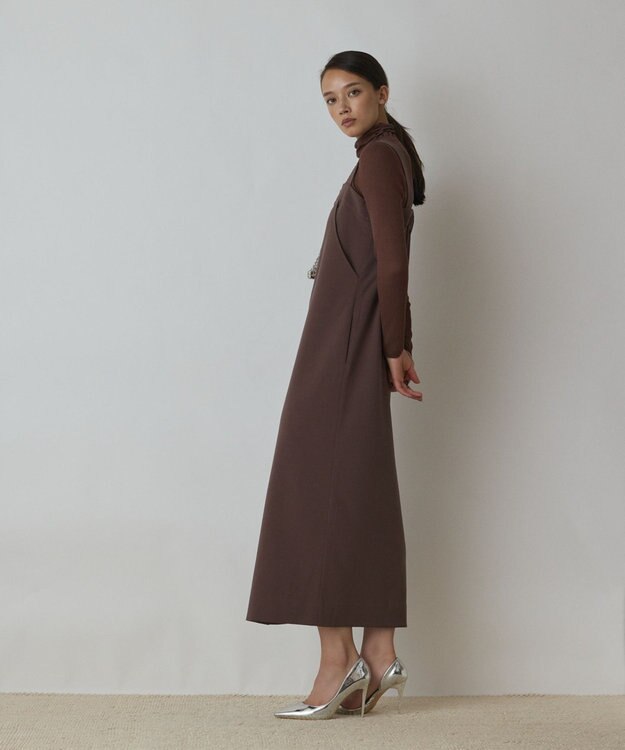 GRACE CONTINENTAL スーツ地ジャンパ－スカート ブラウン
