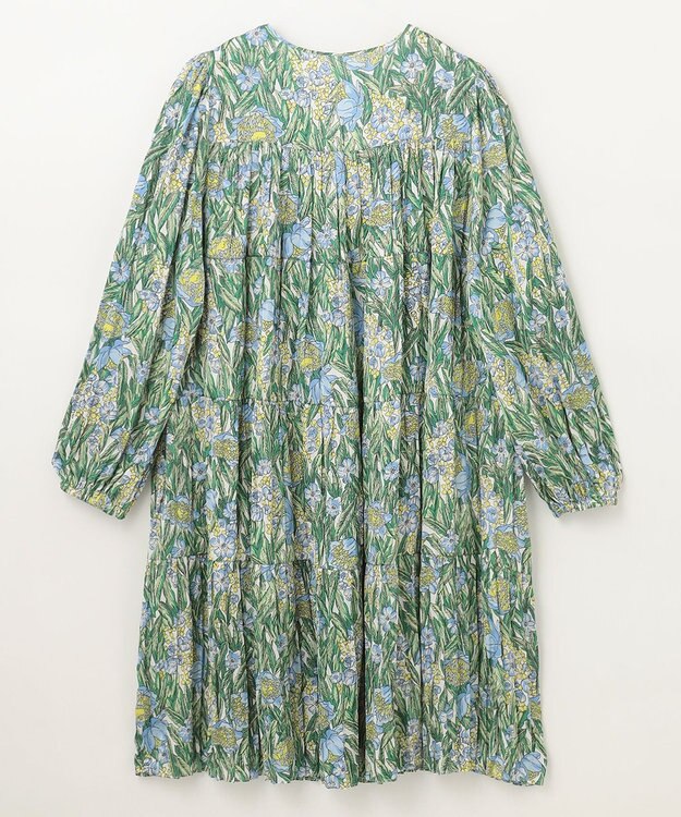 GRACE CONTINENTAL フラワープリントティアードミニワンピース グリーン