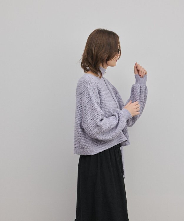 GRACE CONTINENTAL メッシュオーバーニットトップ ラベンダー