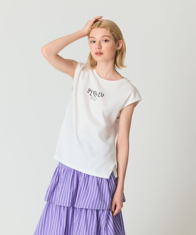GRACE CONTINENTAL グラフィティビジューノースリーブ ホワイト