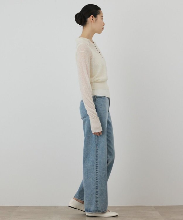 GRACE CONTINENTAL ワイドデニムパンツ ブルー